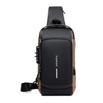 Bolsa De Ombro Mochila Masculina Impermeável Com Fechadura De Código Com Carregamento Usb Cor:preto Marrom Bolsa De Ombro Mochila Masculina Impermeável Com Fechadura De Código Com Carregamento Usb Cor:preto Marrom