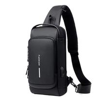 Bolsa de Ombro Mochila Masculina Impermeável Com Fechadura De Código com Carregamento USB Bolsa de Ombro Mochila Masculina Impermeável Com Fechadura De Código com Carregamento USB