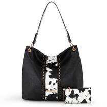 Bolsa de ombro Montana West Cow Print Hobo Vegan Leather Bolsa de ombro Montana West Cow Print Hobo Vegan Leather