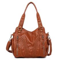 Bolsa de ombro Montana West em couro lavado marrom MWC-019BR