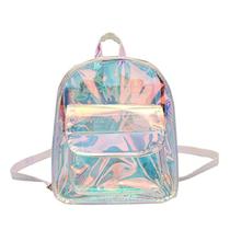 Bolsa de ombro MOSSTYUS Holographic Daypack impermeável prateada