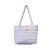 Bolsa de ombro MSGHER Floral acolchoada de algodão para mulheres rosa Bolsa de ombro MSGHER Floral acolchoada de algodão para mulheres rosa