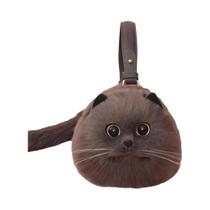 Bolsa De Ombro Pequena De Pelúcia Em Formato De Gato Para Mulheres, Bolsa Transversal Artesanal