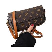 Bolsa De Ombro Pequena Retangular Estampada Retrô Versátil Para Mulheres