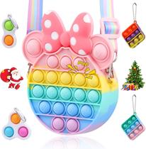 Bolsa de ombro pop Fidget Toy Pack, bolsas Push Pop Bubble Purse, Fidget Packs Toy Crossbody Bag para aliviar o estresse. 3 anos ou mais