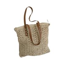 Bolsa De Ombro Quadrada De Palha Trançada Estilo Boêmio Em Ráfia E Rattan Para Viagem De Verão E
