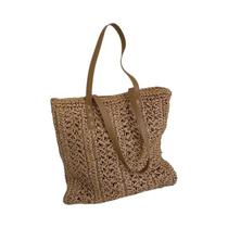 Bolsa De Ombro Quadrada De Palha Trançada Estilo Boêmio Em Ráfia E Rattan Para Viagem De Verão E Bolsa De Ombro Quadrada De Palha Trançada Estilo Boêmio Em Ráfia E Rattan Para Viagem De Verão E