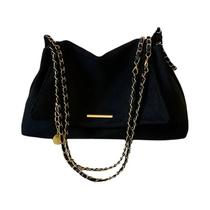 Bolsa De Ombro Retro De Grande Capacidade Para Mulheres Em Suede Sintético, Leve, Com Cadeado, Bolsa