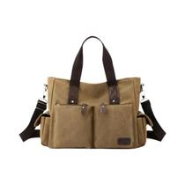 Bolsa De Ombro Retro De Lona De Grande Capacidade Para Transporte E Trabalho