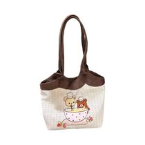 Bolsa De Ombro Rilakkuma De Grande Capacidade Em Lona, Tote De Desenho Animado Fofo Para Uso Casual Bolsa De Ombro Rilakkuma De Grande Capacidade Em Lona, Tote De Desenho Animado Fofo Para Uso Casual