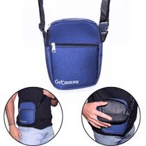 Bolsa de Ombro Shouder Bag Azul 2 Zíperes alça regulável Bolsa de Ombro Shouder Bag Azul 2 Zíperes alça regulável