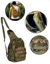 Bolsa de Ombro Tática Transversal Militar Bag Oxford 7 Litros Esportiva Com Zíper