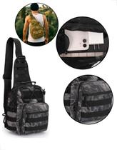 Bolsa de Ombro Tática Transversal Militar Bag Oxford 7 Litros Esportiva Com Zíper