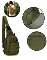 Bolsa de Ombro Tática Transversal Militar Bag Oxford 7 Litros Esportiva Com Zíper