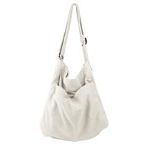 Bolsa de ombro tiracolo Canvas Hobo para mulheres/homens branca