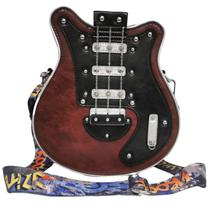 Bolsa de ombro tiracolo Lyuxhetaokdiq em forma de guitarra em couro PU Bolsa de ombro tiracolo Lyuxhetaokdiq em forma de guitarra em couro PU