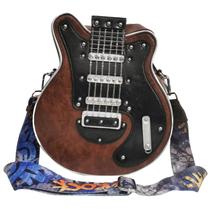 Bolsa de ombro tiracolo Lyuxhetaokdiq em forma de guitarra em couro PU Bolsa de ombro tiracolo Lyuxhetaokdiq em forma de guitarra em couro PU