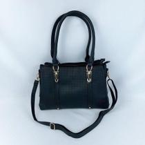 Bolsa De Ombro Tote Tranversal Grande Com Alça De Mão preto