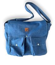 Bolsa de Ombro Transversal Jeans Grande Capacidade