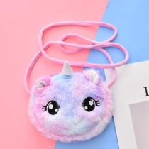 Bolsa de ombro unicórnio desenhos animados pelúcia