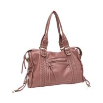 Bolsa De Ombro Unissex De Grande Capacidade Em Couro PU Vintage Lavado Com Bolsos Com Zíper E