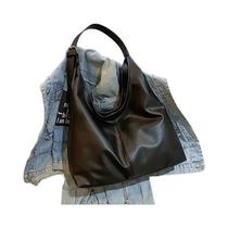Bolsa De Ombro Vintage Feminina De Grande Capacidade, Macia, Sólida E Retrô, Tipo Tote Para O Dia a