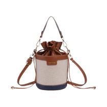 Bolsa de Ombro Vintage para Mulheres - Estilo Balde com Cordão
