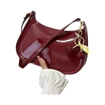 Bolsa De Ombro Vintage Retro Em Couro PU Para Mulheres Com Pingente De Cereja, Bolsa Casual