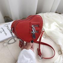 Bolsa de ombro Wokex Red Love Heart Shape em couro PU para mulher