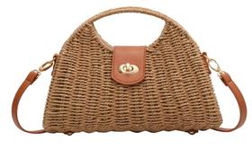 Bolsa de paja cruzada Molodo tote de ratán con asa superior para mujer Bolsa de paja cruzada Molodo tote de ratán con asa superior para mujer
