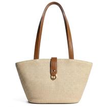 Bolsa de Palha CHUNLI Tote Trançada com Alça em PU Bolsa de Palha CHUNLI Tote Trançada com Alça em PU
