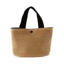 Bolsa De Palha Elegante Para Mulheres, Tote Casual Para Praia, Bolsa Retro Com Alça Superior - NONE