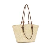 Bolsa de Palha Feminina com Alça de material sintético Modelo Tote Grande com Forro Interno Bolsa de Palha Feminina com Alça de material sintético Modelo Tote Grande com Forro Interno