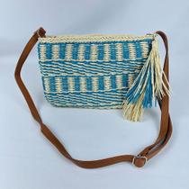 Bolsa De Palha Feminina Tiracolo Col Alça Moda Praia Em Dois Tons Com PomPom Bolsa De Palha Feminina Tiracolo Col Alça Moda Praia Em Dois Tons Com PomPom