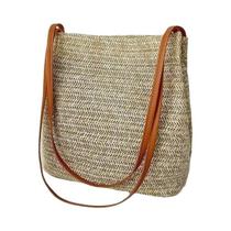 Bolsa de Palha Grande para Praia - Bolsa Feminina de Verão em Tecido de Vime Bolsa de Palha Grande para Praia - Bolsa Feminina de Verão em Tecido de Vime