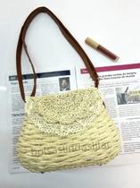 Bolsa de Palha Luxuosa estilo Clean de renda para praia, bolsa mensageiro, bolsa de ombro