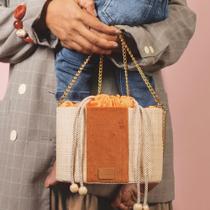 Bolsa de palha madalena terracota - bag média oval artesanal