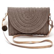 Bolsa de Palha Pequena Acessório De Verão Praia Piscina Alça Transversal Bolsa de Palha Pequena Acessório De Verão Praia Piscina Alça Transversal