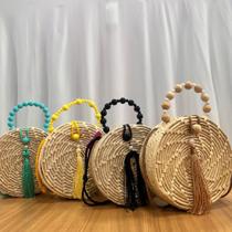 Bolsa de palha redonda pequena