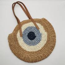 Bolsa De Palha Redonda Vintage Feita À Mão Grande Praia Bolsa De Palha Redonda Vintage Feita À Mão Grande Praia