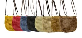 Bolsa de Palha Saco Com Alça Couro Transversal Casual Simples