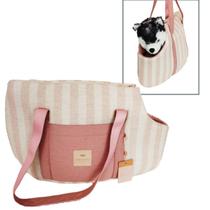 Bolsa de Passeio Transporte Pet Cachorro Gato Linho Patachic
