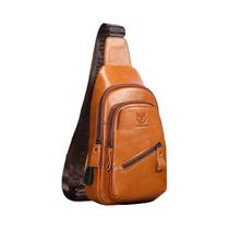 Bolsa de Peito Masculina de Couro BULLCAPTAIN - Grande Capacidade - Estilo Casual 2023