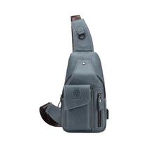 Bolsa De Peito Masculina De Couro Genuíno De Grande Capacidade, Bolsa De Ombro Multifuncional Casual