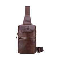 Bolsa De Peito Masculina Retrô Em Couro BULLCAPTAIN, Bolsa Mensageira Multifuncional Casual Para