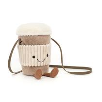 Bolsa de pelúcia Jellycat Amuseables Coffee-To-Go Crossbody de 17 cm Bolsa de pelúcia Jellycat Amuseables Coffee-To-Go Crossbody de 17 cm