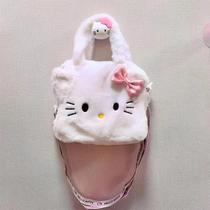 Bolsa De Pelúcia Kawaii Sanrio Kuromi Melody Hello Kitty Bolsa Cosmética Portátil Transversal Para