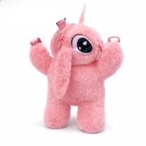 Bolsa de Pelúcia Urso 30cm Azul e Rosa com Alça e Zíper Super Macia