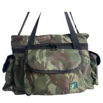 Bolsa De Pesca Maria Pesca Camuflada/Preta 47x29x26 3 Bolsos Ziper Duplo