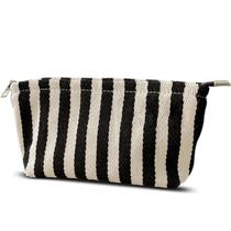 Bolsa de pincéis de maquiagem HAPPYHEIDI Small Black White Stripe